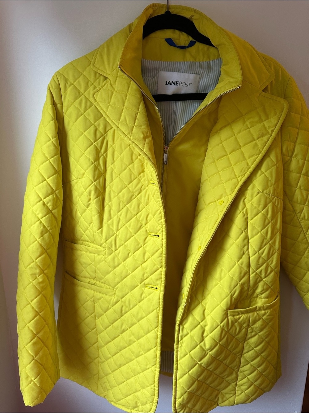 Jane Post Bright Yellow Quilted Puffer Jacket
